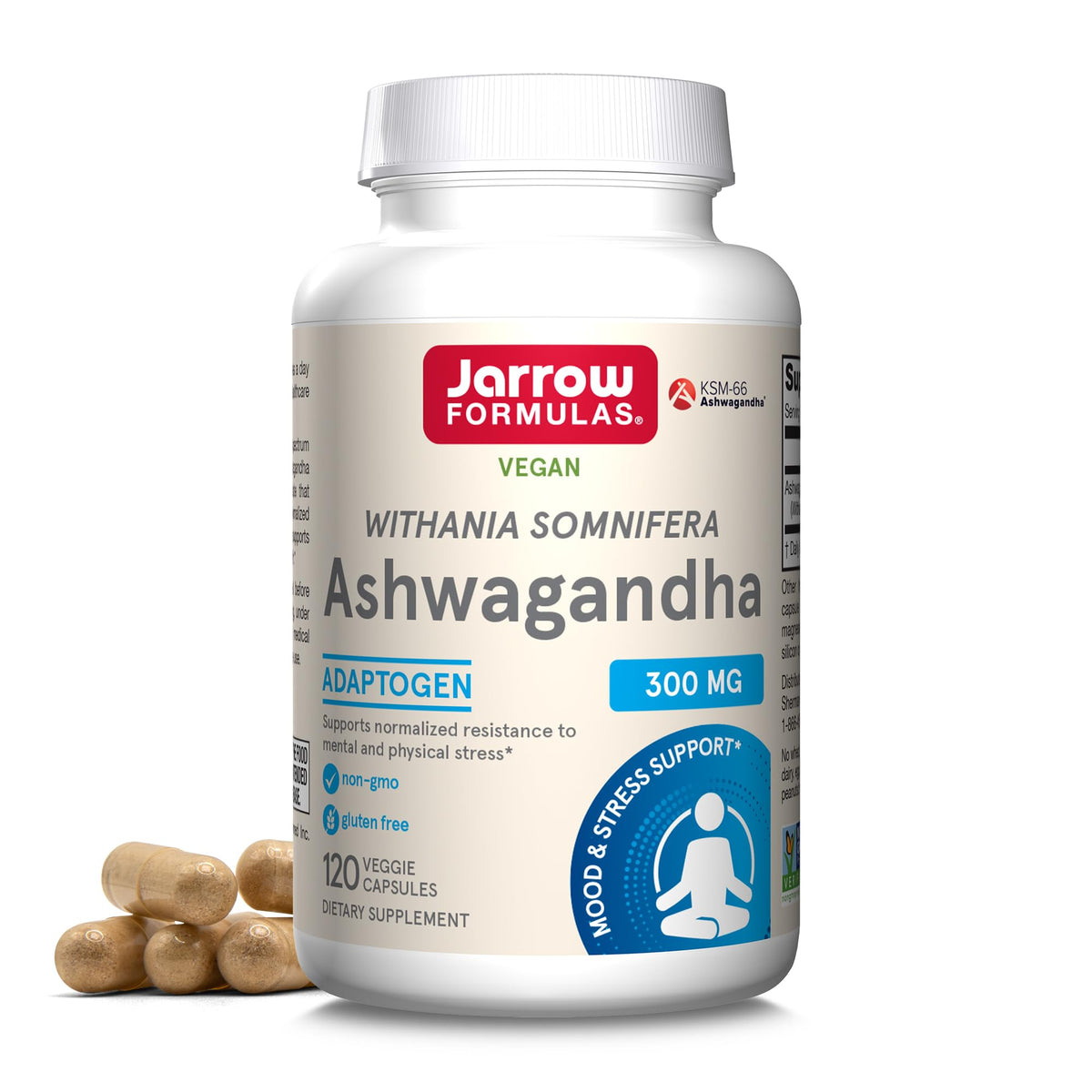 Jarrow Formulas Ashwagandha 300mg Capsules bottle front view