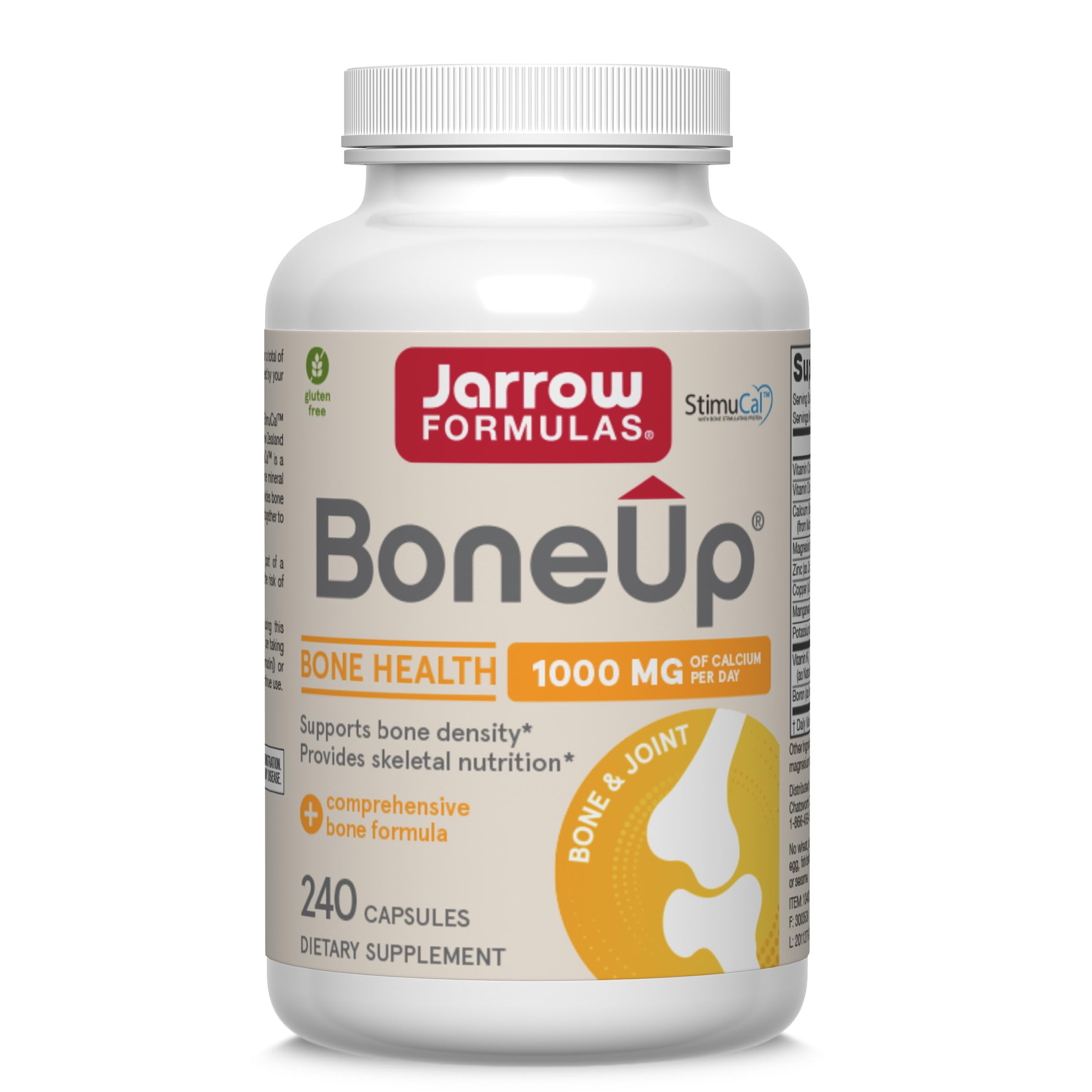 Jarrow Formulas BoneUp Calcium Supplement 240 capsules front view
