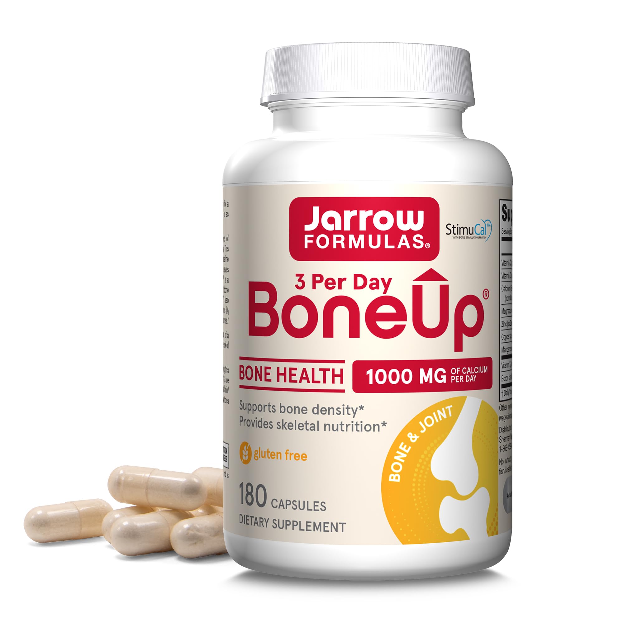 Jarrow Formulas BoneUp Three Per Day supplement bottle front view