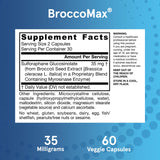 Jarrow Formulas BroccoMax Sulforaphane Generator 35 mg Capsules with a glass of water