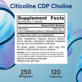 Jarrow Formulas Citicoline CDP Choline 250 mg Capsules on a wooden table
