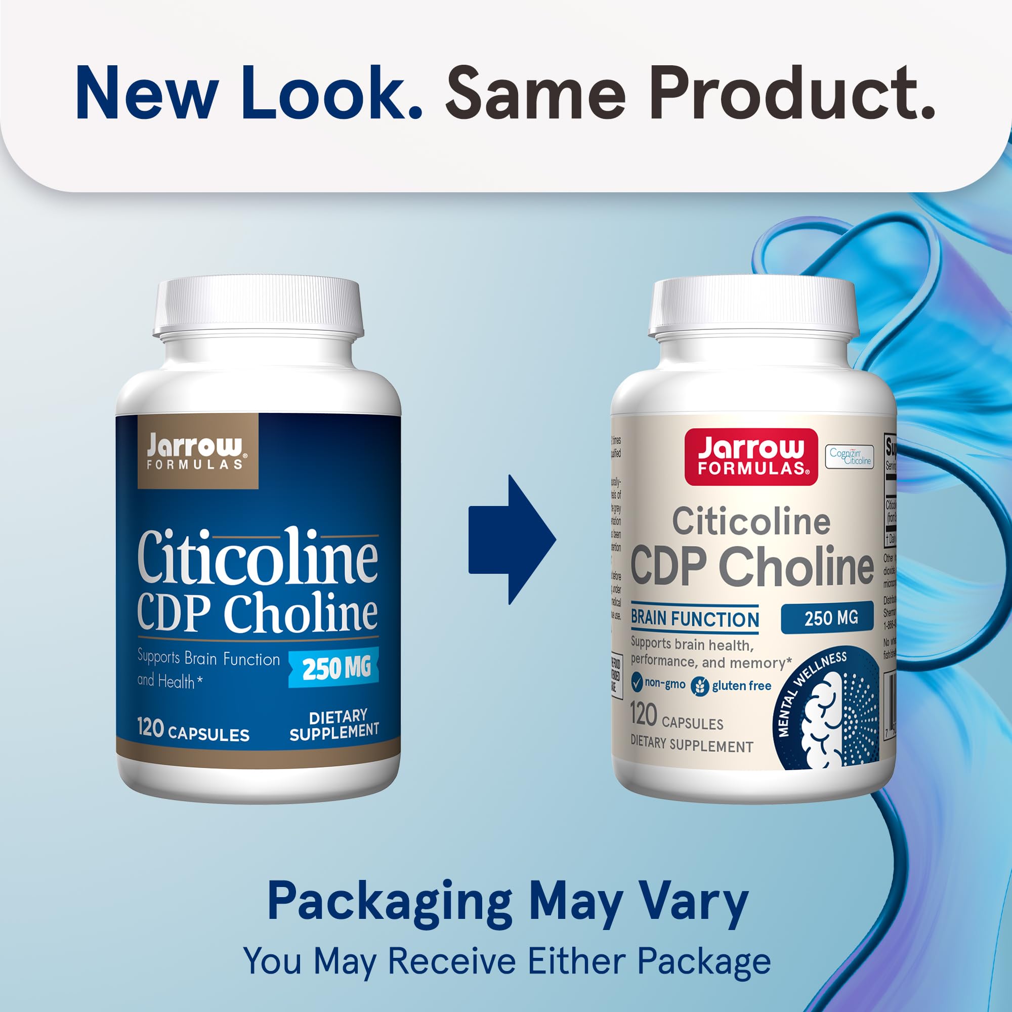 Jarrow Formulas Citicoline CDP Choline 250 mg Capsules side view