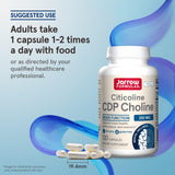 Jarrow Formulas Citicoline CDP Choline 250 mg Capsules with a glass of water
