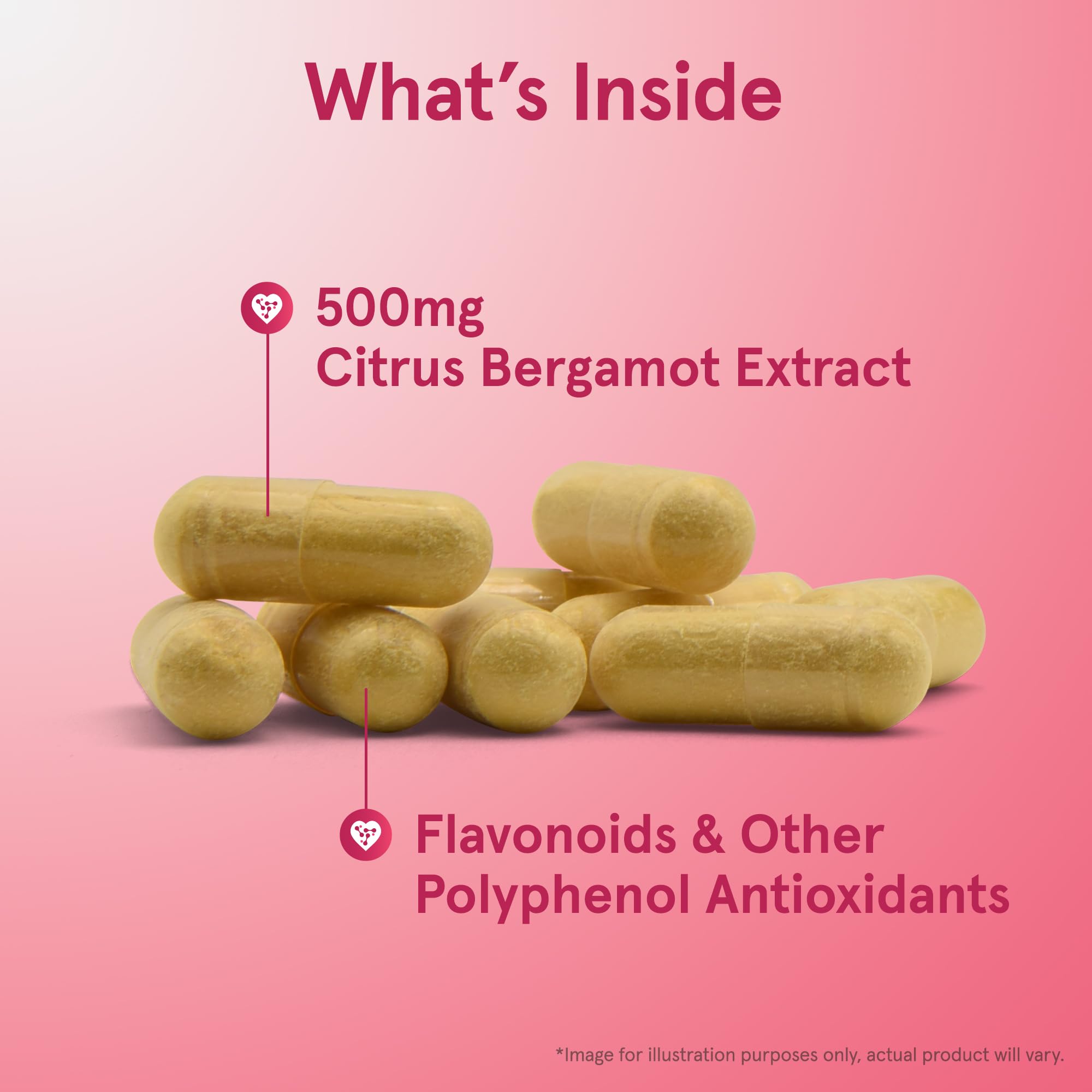 Jarrow Formulas Citrus Bergamot Supplement 500mg side view