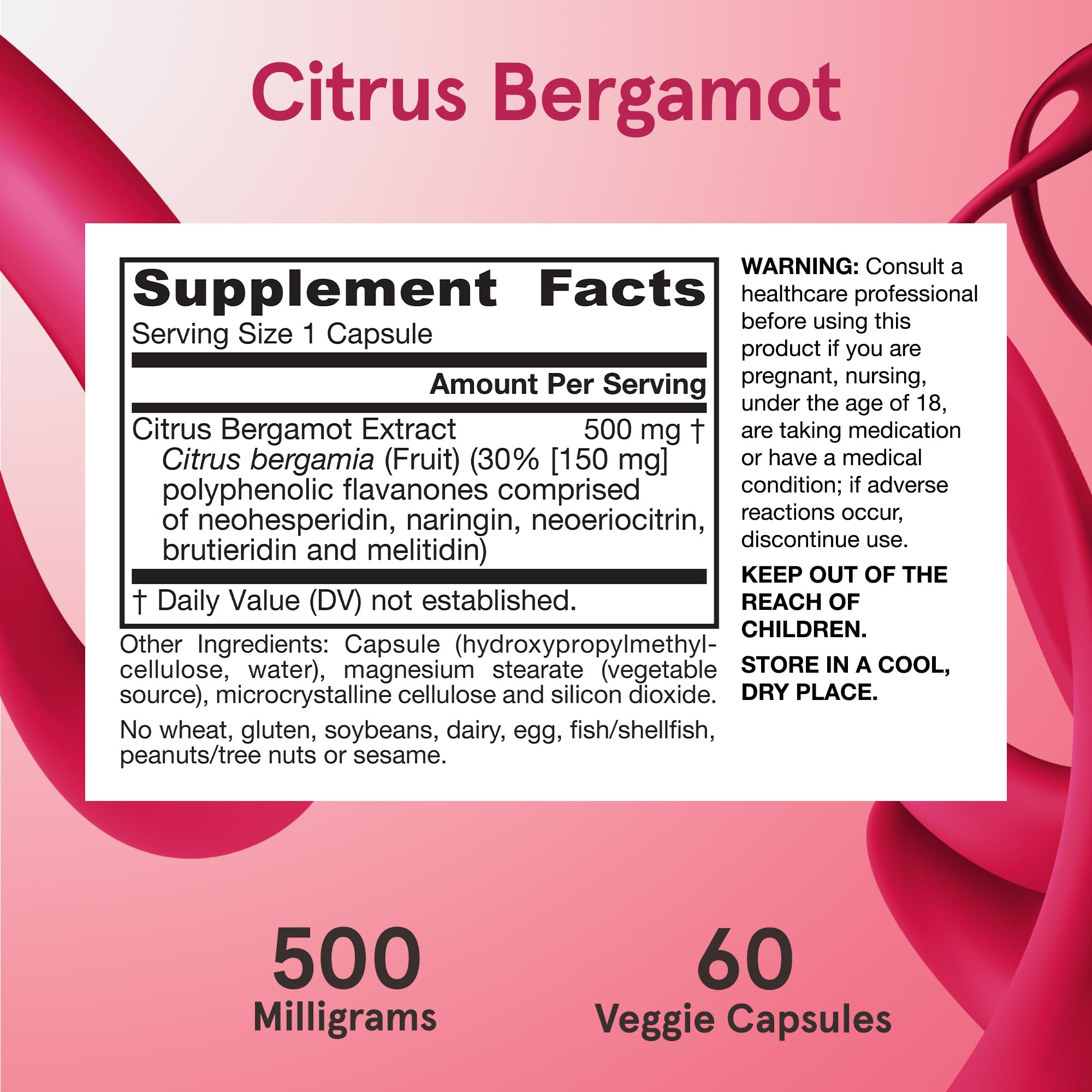 Jarrow Formulas Citrus Bergamot Supplement 500mg with a measuring spoon