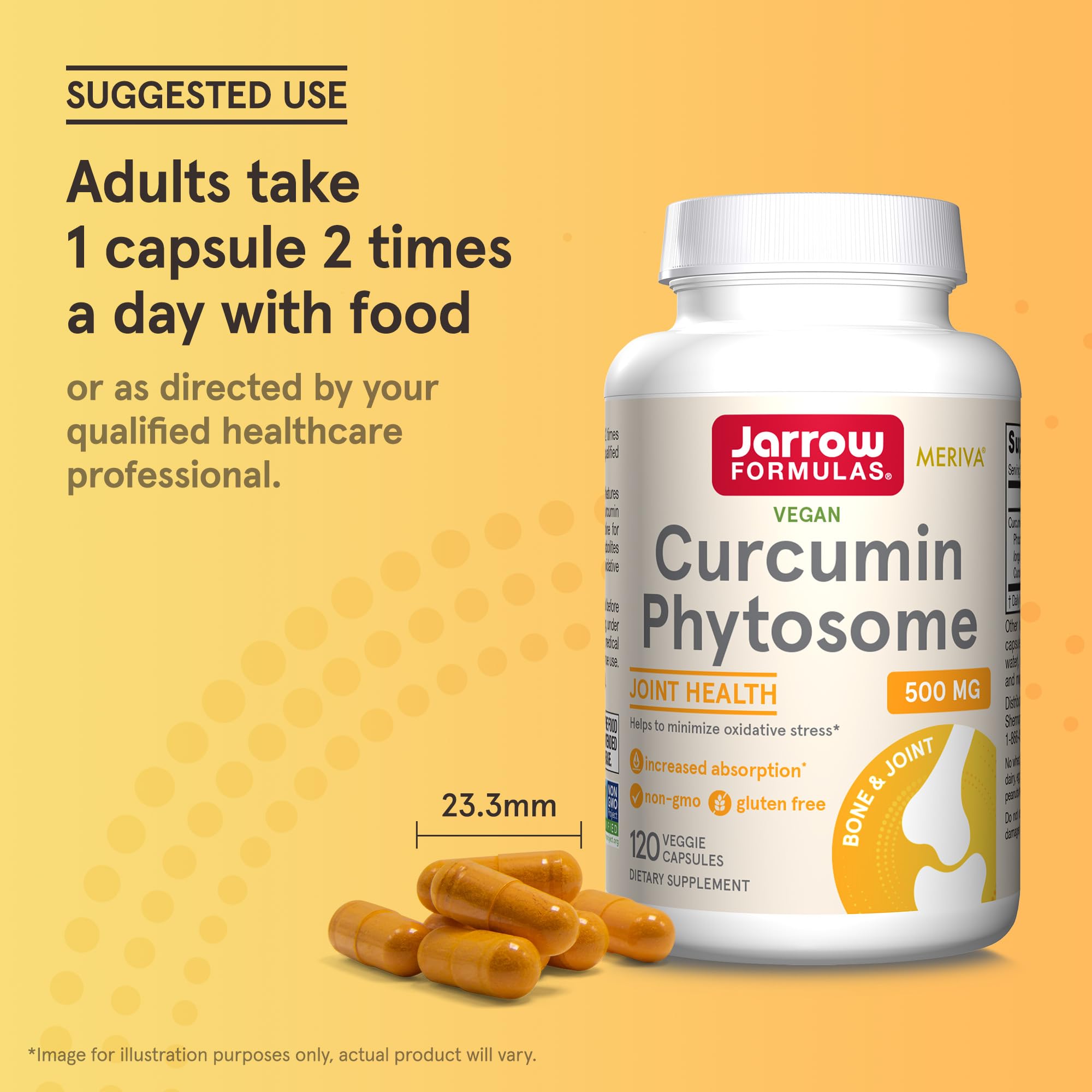 Jarrow Formulas Curcumin Phytosome supplement bottle with a green plant background