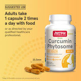 Jarrow Formulas Curcumin Phytosome supplement bottle with a green plant background