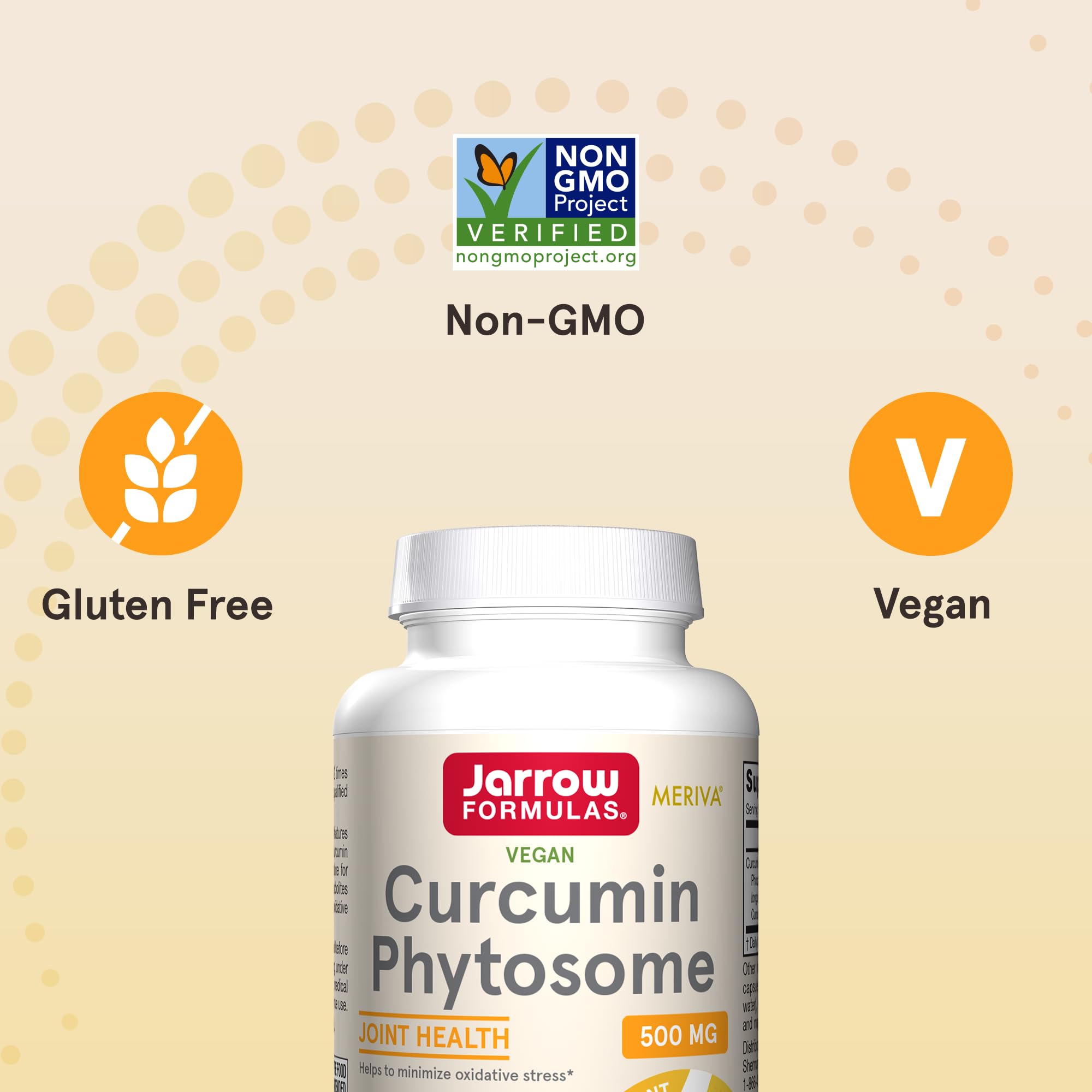 Jarrow Formulas Curcumin Phytosome supplement bottle with measuring spoon