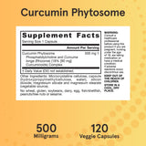Jarrow Formulas Curcumin Phytosome supplement capsules on a wooden surface