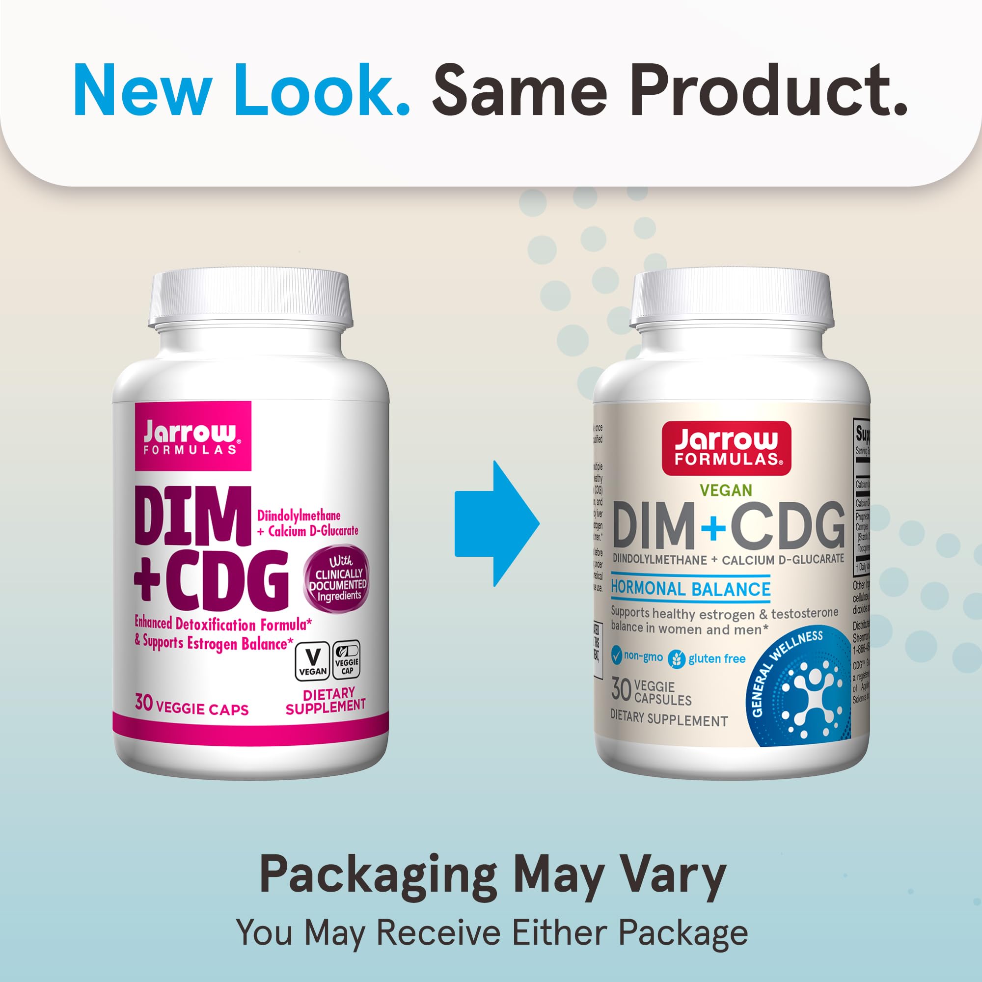 Jarrow Formulas DIM Plus CDG Supplement side view showing capsule details
