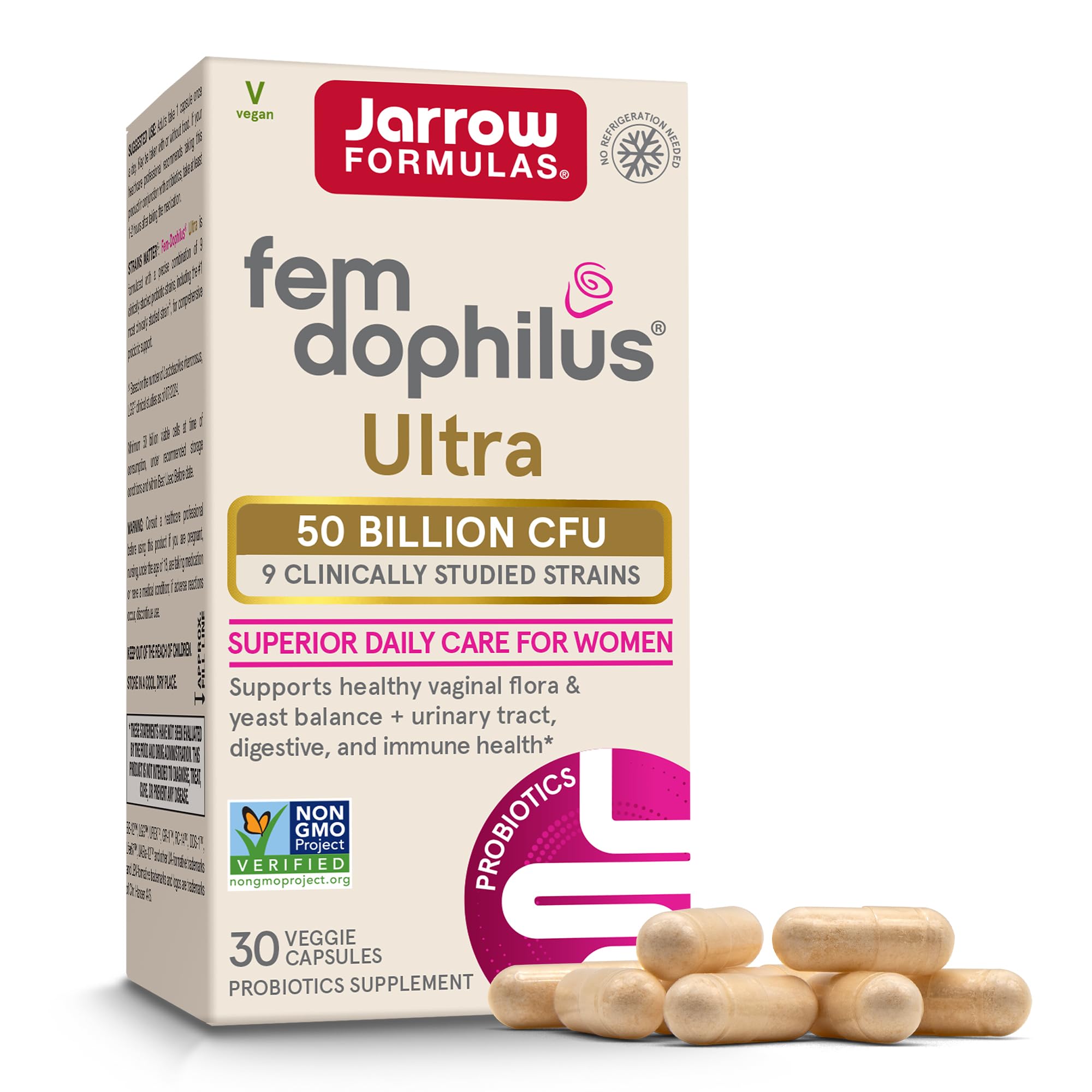 Jarrow Formulas Fem-Dophilus Ultra Probiotics capsule bottle front view