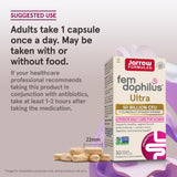 Jarrow Formulas Fem-Dophilus Ultra Probiotics capsule bottle on a kitchen counter