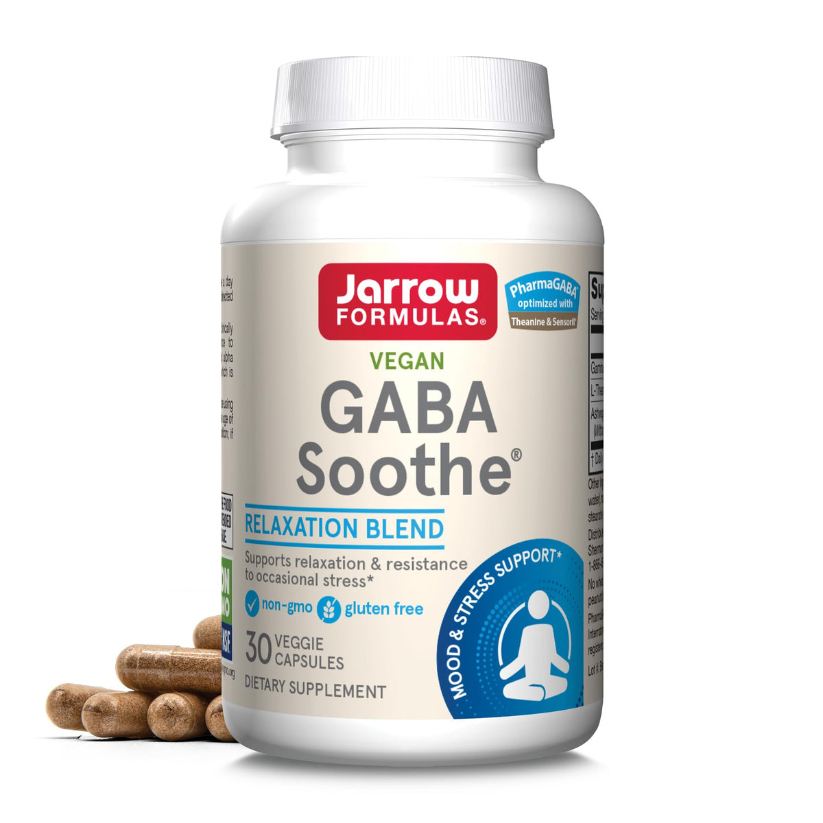 Jarrow Formulas GABA Soothe 30 Veggie Caps front view