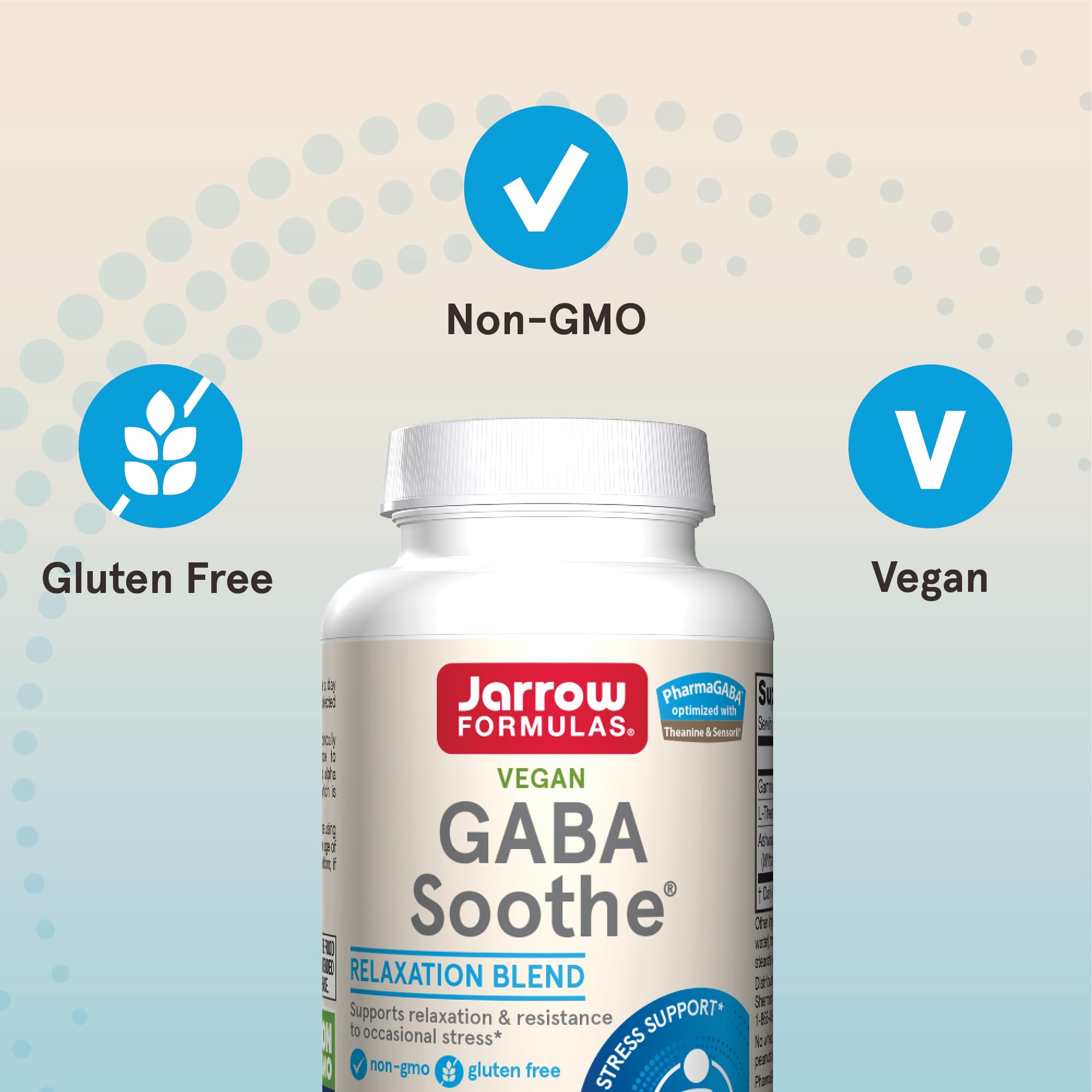 Jarrow Formulas GABA Soothe capsule in hand