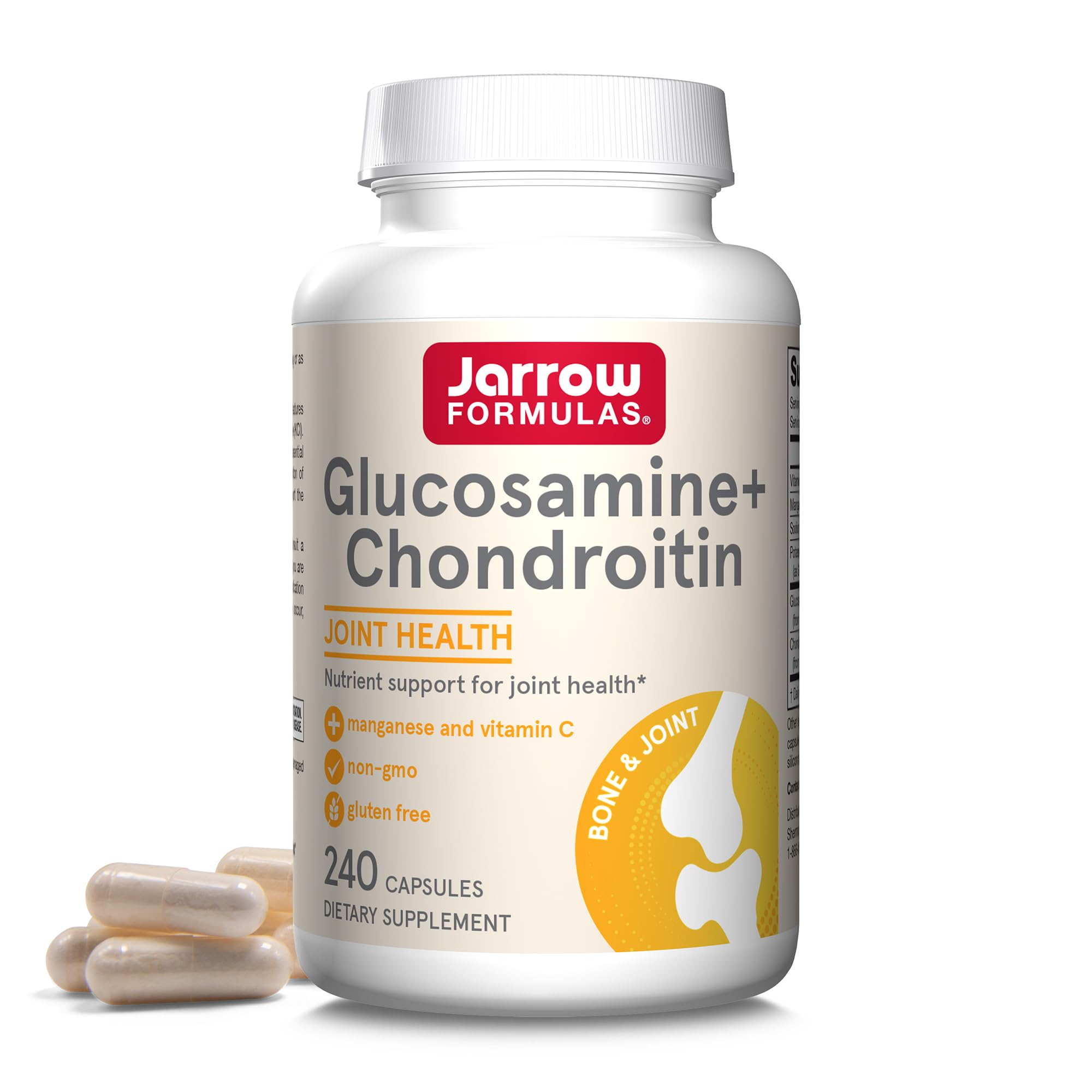 Jarrow Formulas Glucosamine + Chondroitin 331g capsules front view