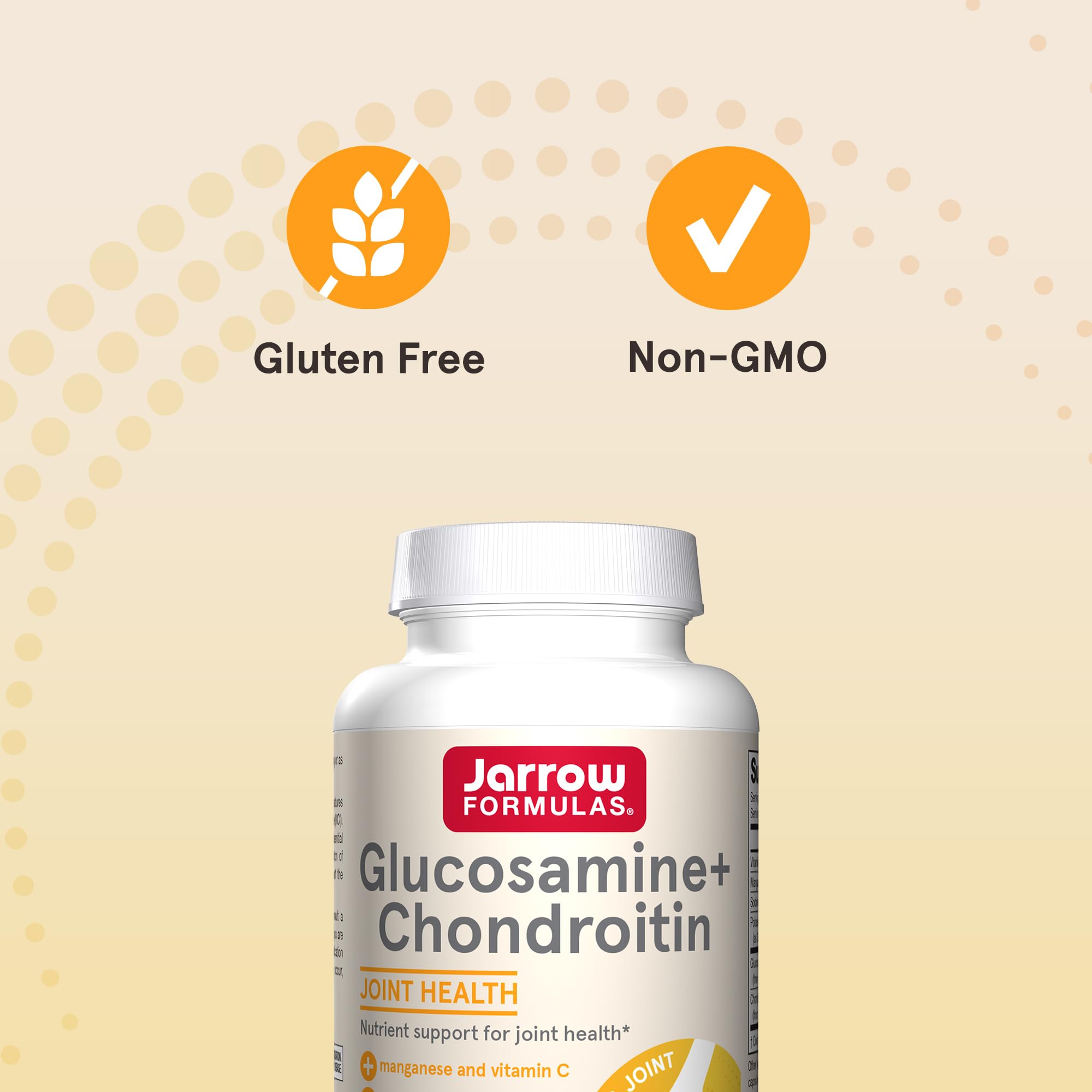 Jarrow Formulas Glucosamine + Chondroitin 331g capsules in hand