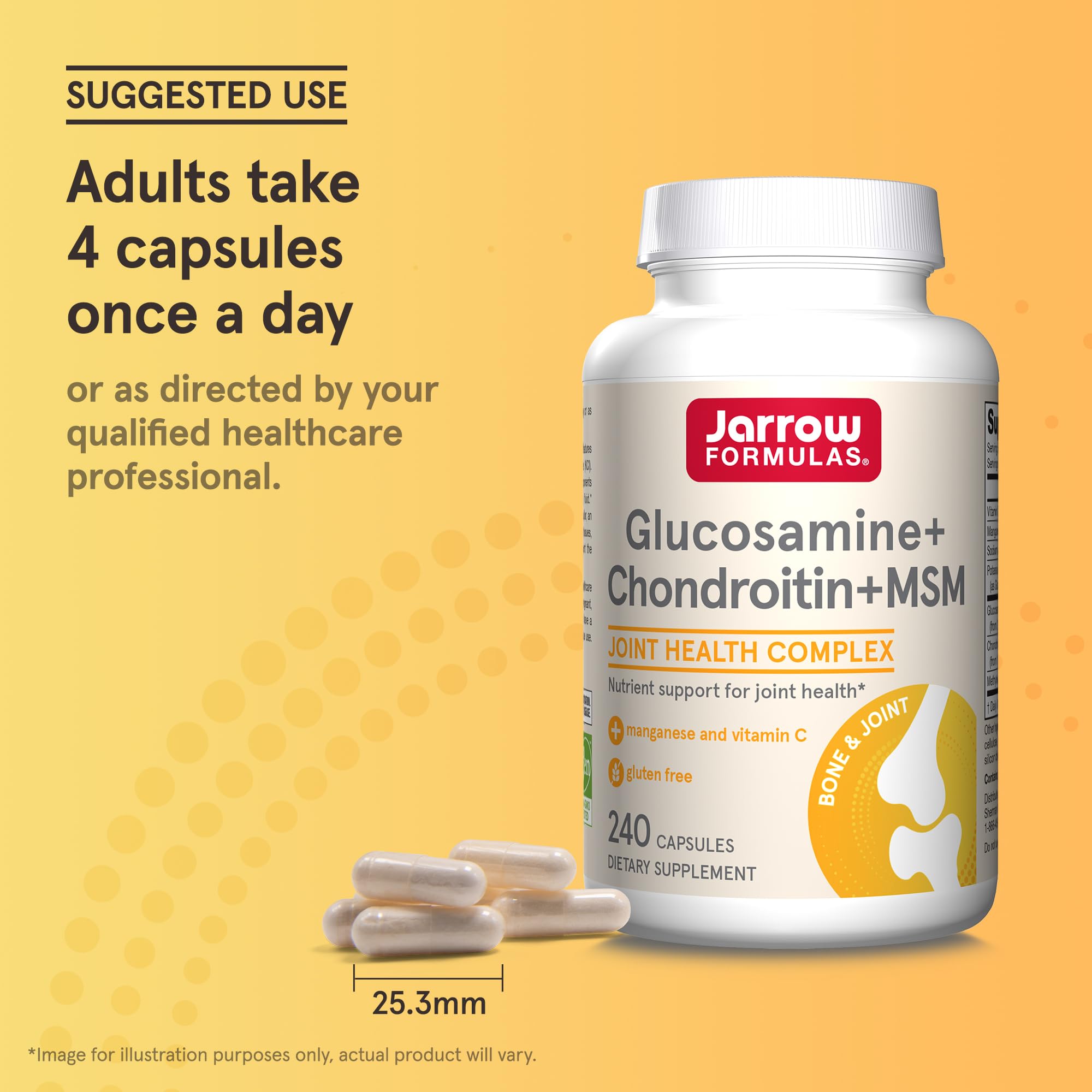 Jarrow Formulas Glucosamine Chondroitin MSM supplement dosage instructions