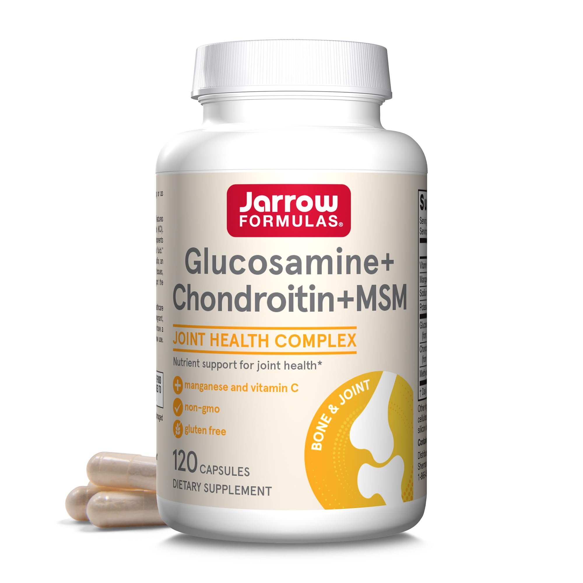 Jarrow Formulas Glucosamine + Chondroitin + MSM supplement front view