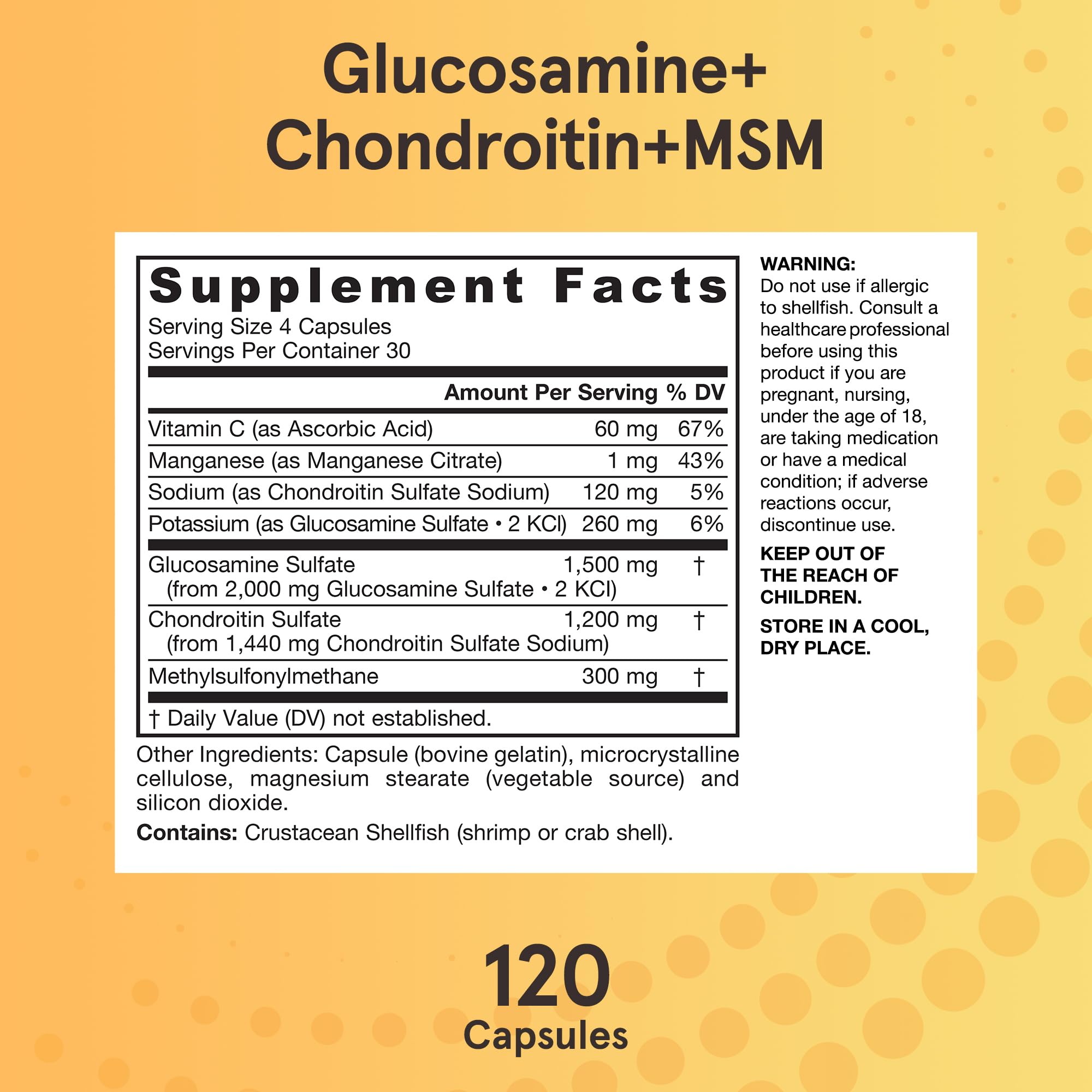 Jarrow Formulas Glucosamine + Chondroitin + MSM supplement packaging