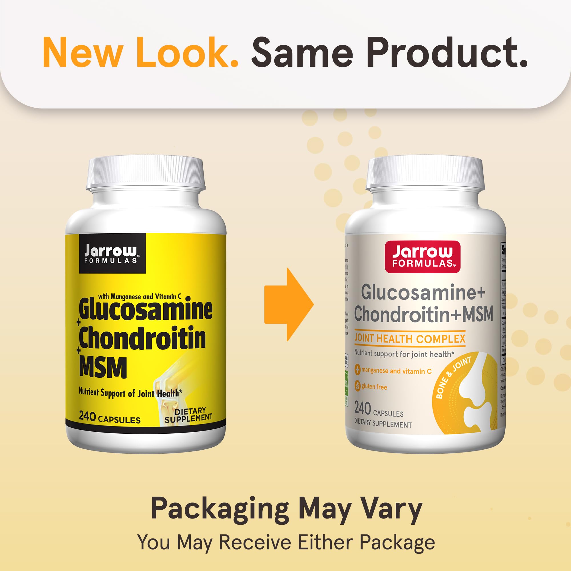 Jarrow Formulas Glucosamine Chondroitin MSM supplement side view