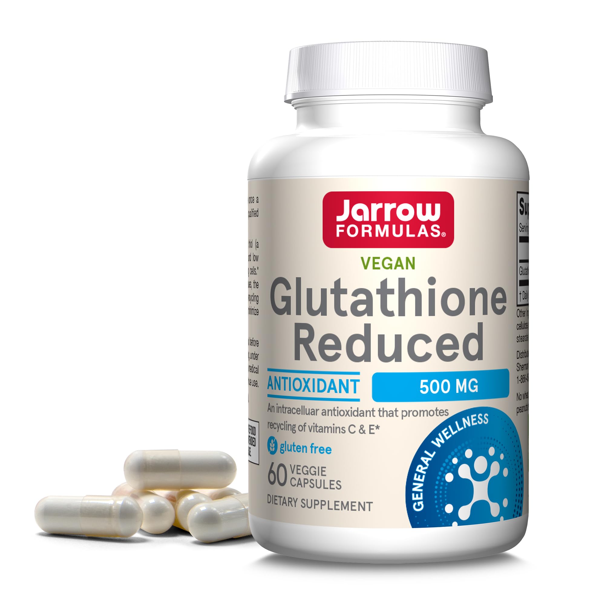 Jarrow Formulas Glutathione Reduced Capsules 500mg front view