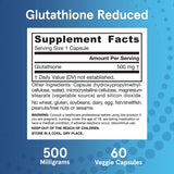 Jarrow Formulas Glutathione Reduced Capsules 500mg with a measuring spoon