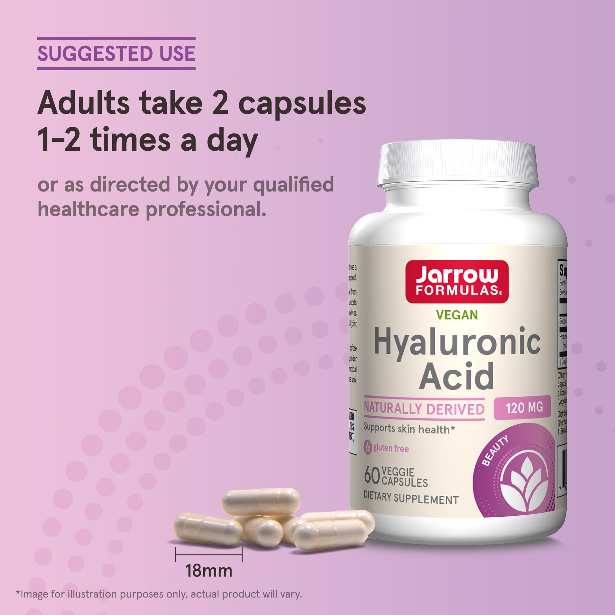 Jarrow Formulas Hyaluronic Acid supplement on a wooden table