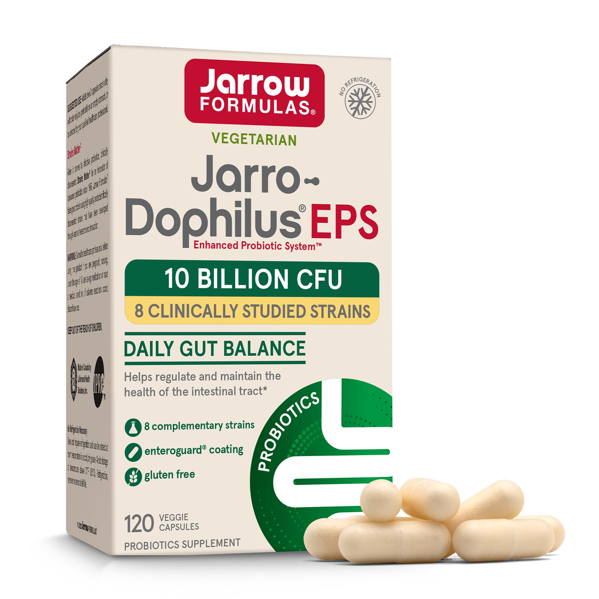 Jarrow Formulas Jarro-Dophilus EPS Probiotic Capsules 120 Count front view