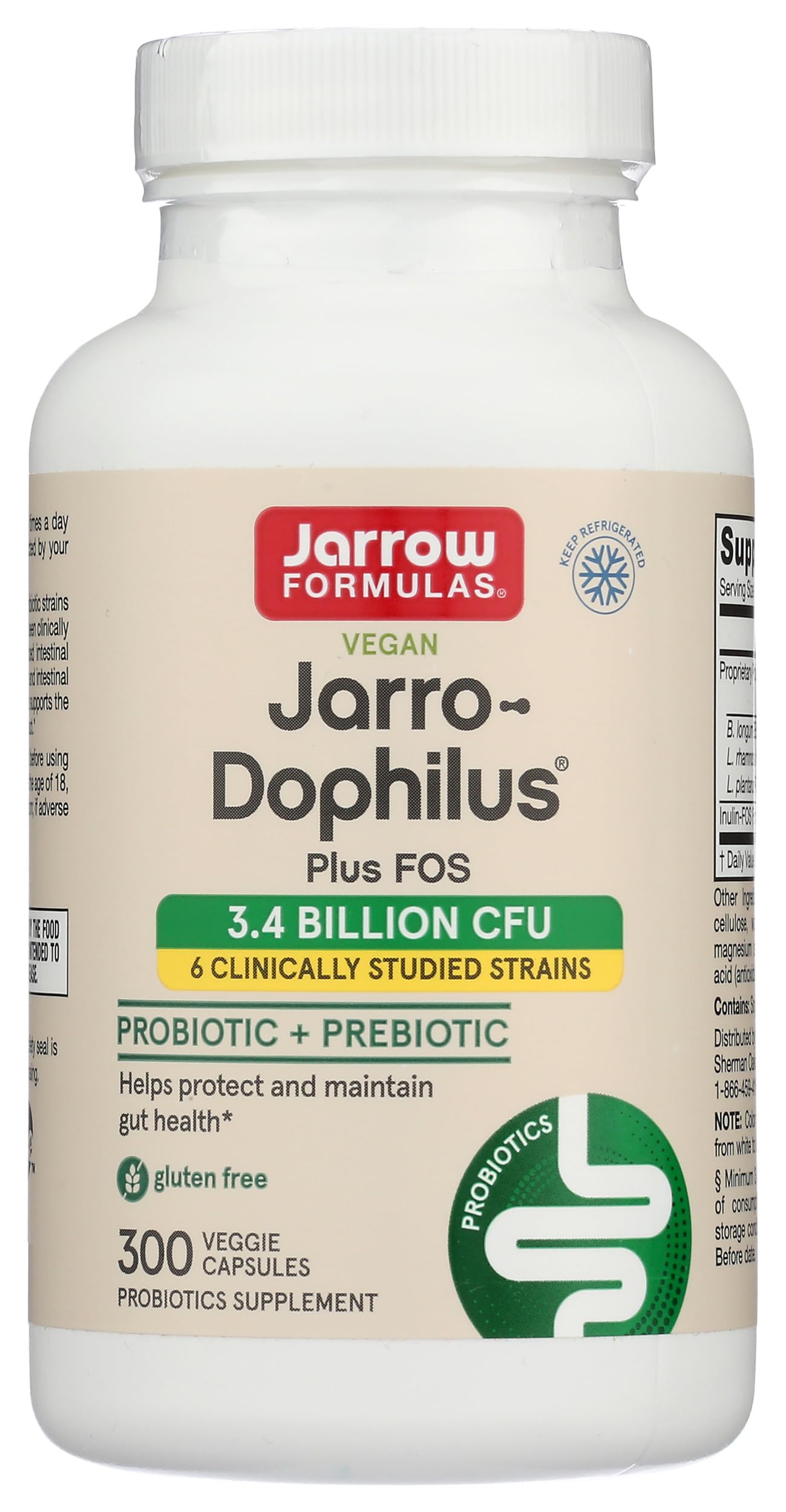 Jarrow Formulas Jarro-Dophilus + FOS 300 Capsules front view