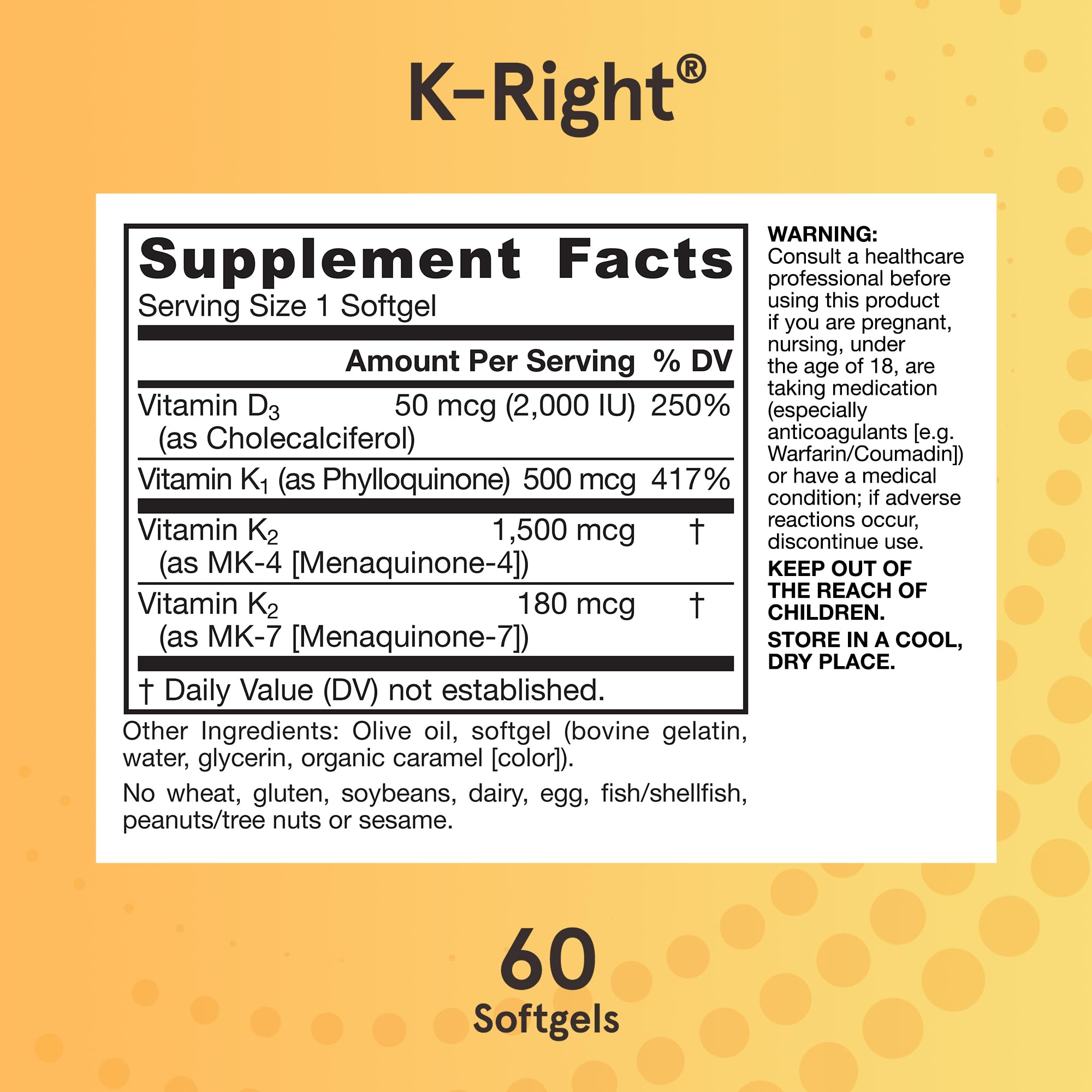 Jarrow Formulas K-Right softgel bottle on a countertop
