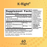Jarrow Formulas K-Right softgel bottle on a countertop