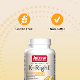 Jarrow Formulas K-Right Vitamin K2 MK-7 and D3 Supplement back view