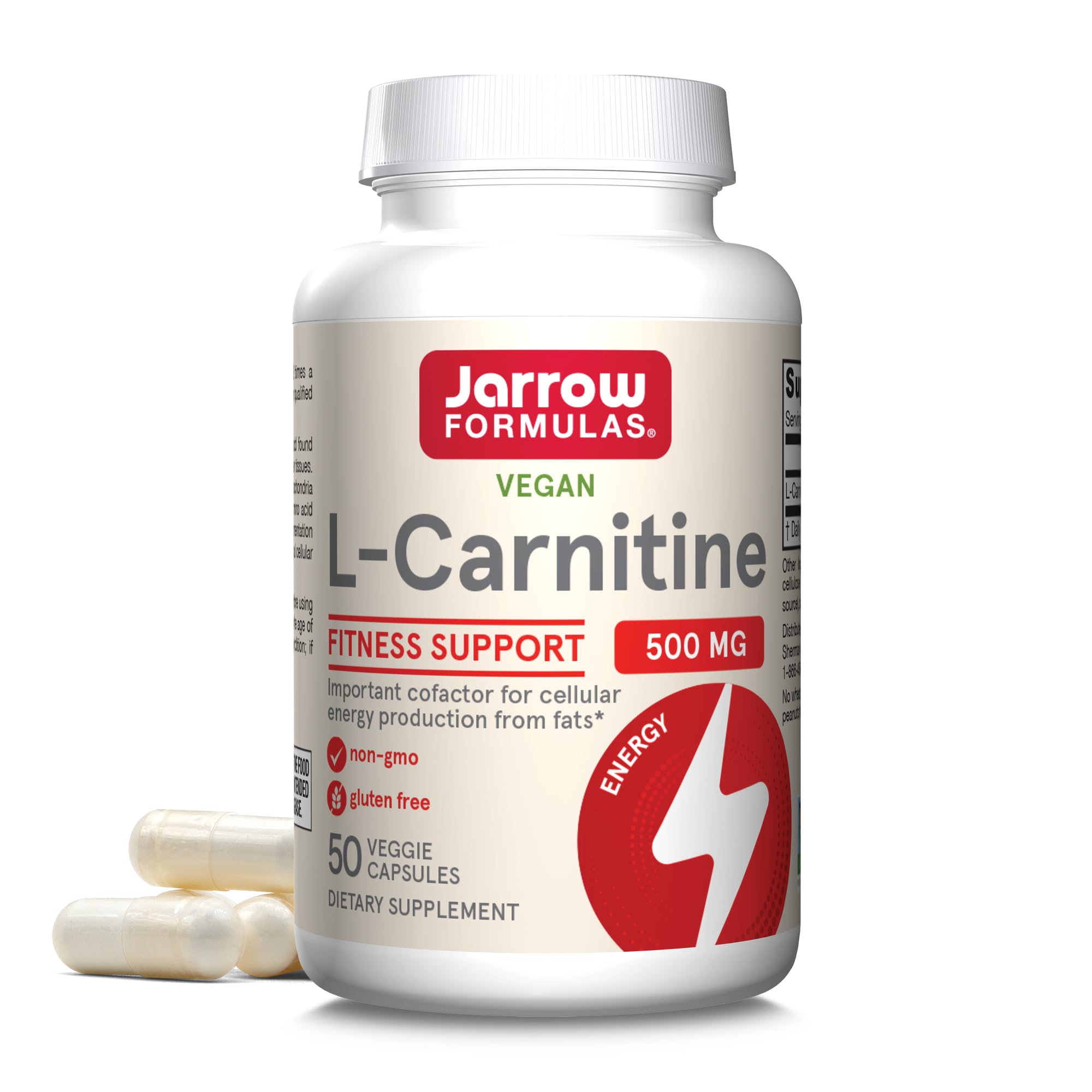 Jarrow Formulas L-Carnitine 50 count capsules front view