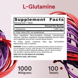 Jarrow Formulas L-Glutamine 1000 mg tablets with measuring spoon
