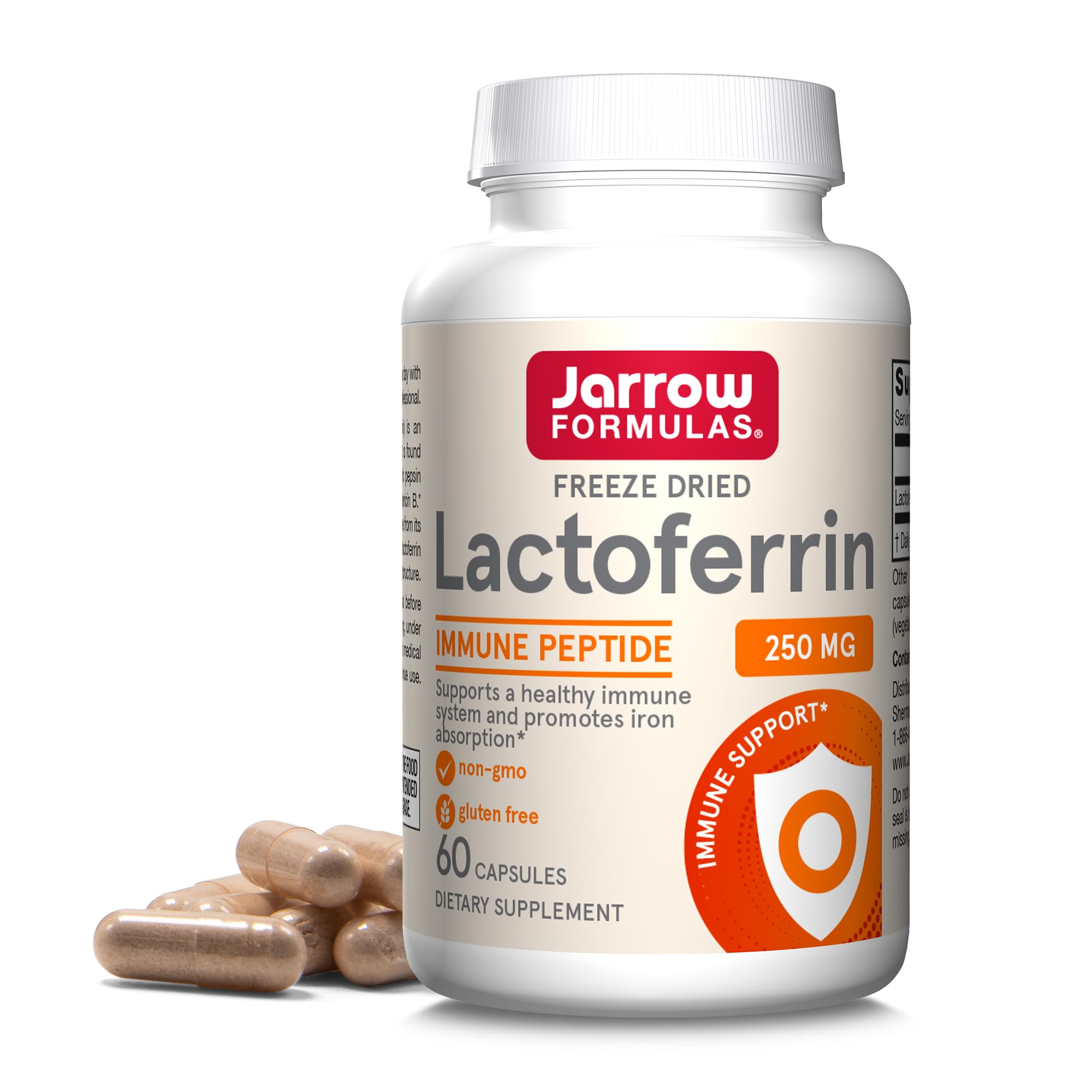 Jarrow Formulas Lactoferrin 250mg capsule bottle front view
