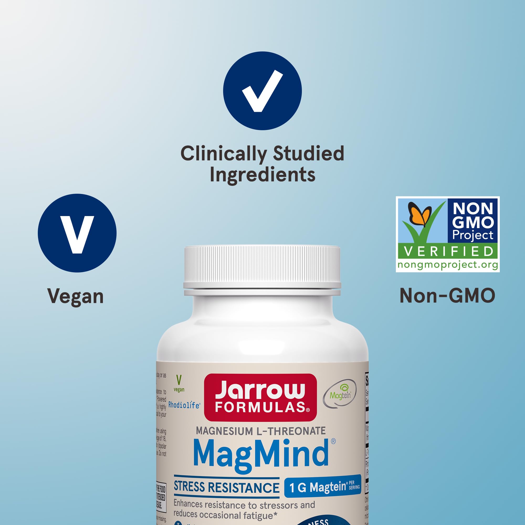 Jarrow Formulas MagMind bottle with dosage instructions