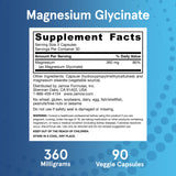 Jarrow Formulas Magnesium Glycinate capsules on a wooden table