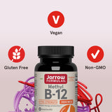 Jarrow Formulas Methyl B-12 Chewable Tablets close-up of tablet