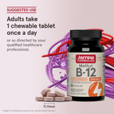 Jarrow Formulas Methyl B-12 Chewable Tablets on a wooden table