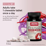 Jarrow Formulas Methyl B12 & Folate Chewable Tablets with fruit background