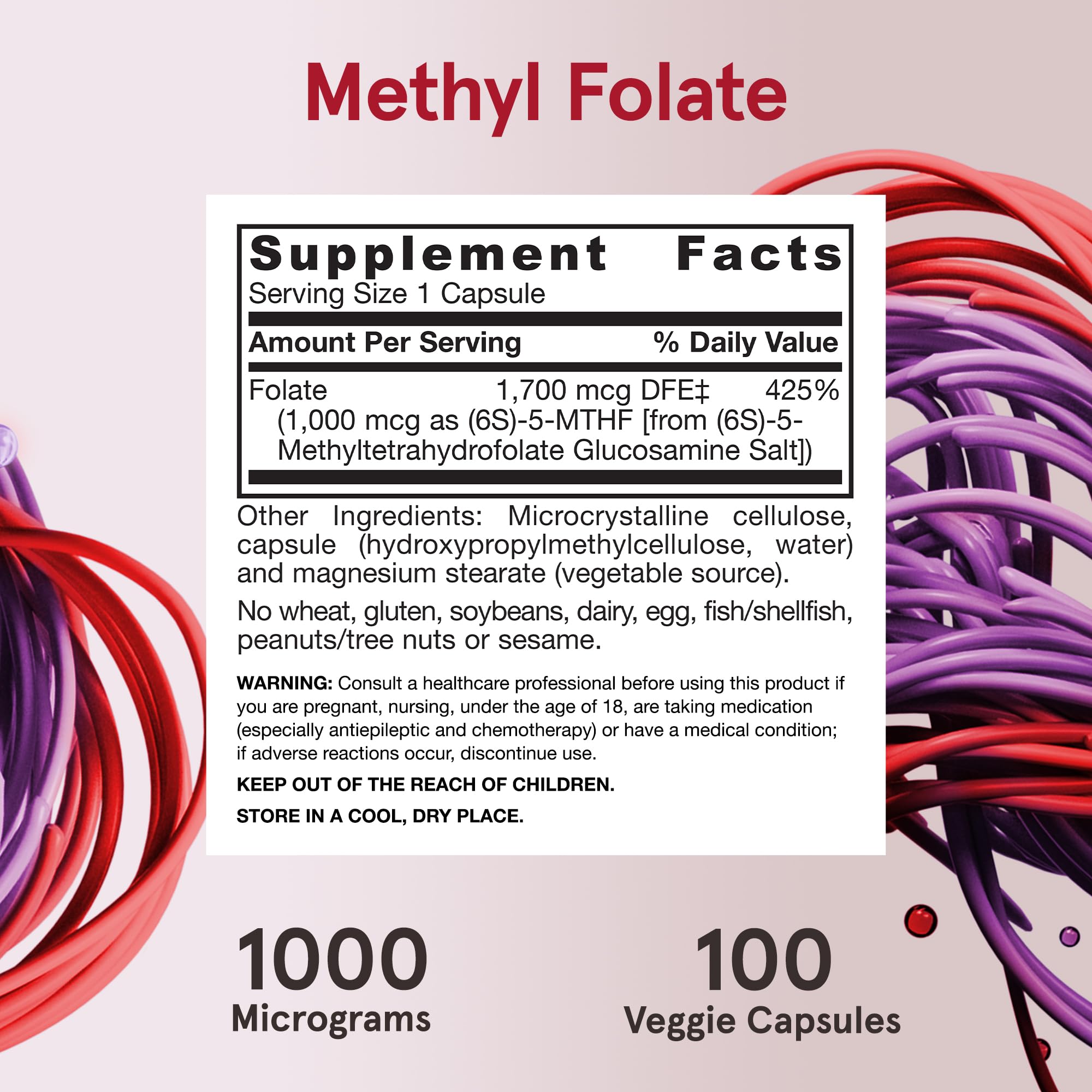 Jarrow Formulas Methyl Folate 1000 mcg capsule lifestyle scene