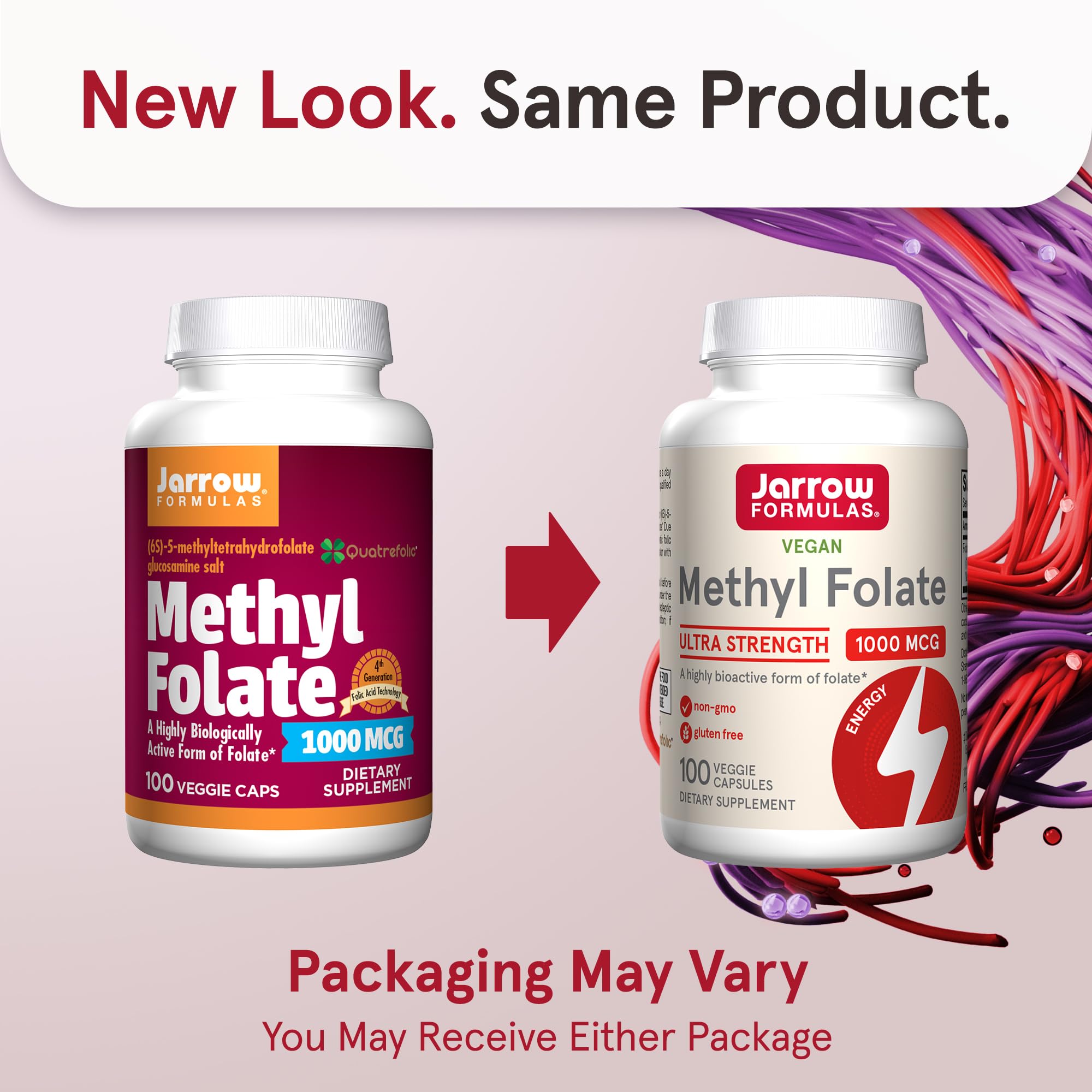 Jarrow Formulas Methyl Folate 1000 mcg capsule side view