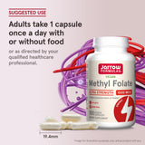 Jarrow Formulas Methyl Folate 1000 mcg capsule with measuring spoon