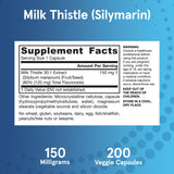 Jarrow Formulas Milk Thistle Supplement bottle back view