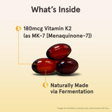 Jarrow Formulas MK-7 Vitamin K2 ingredients list on packaging