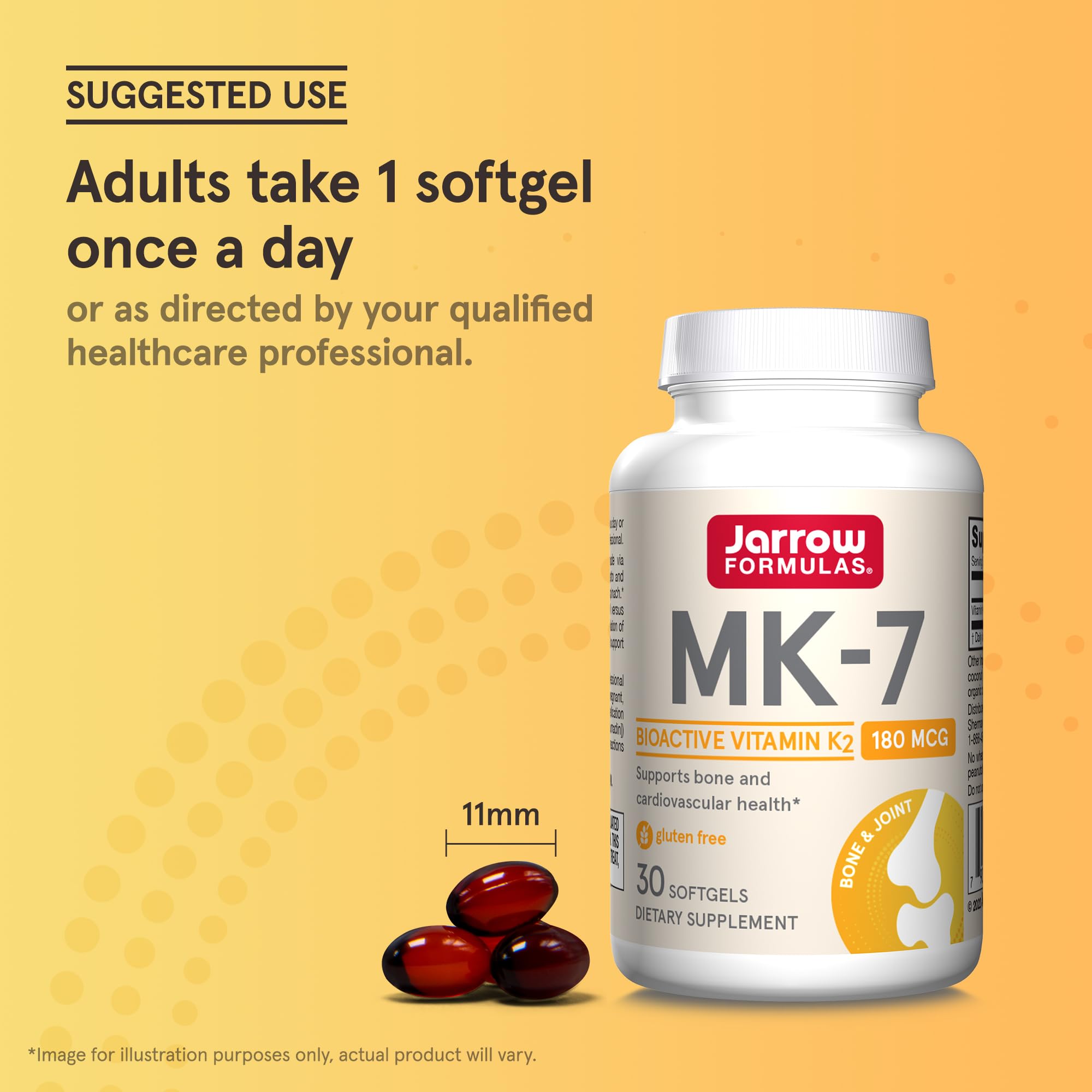 Jarrow Formulas MK-7 Vitamin K2 softgel bottle back view