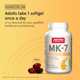 Jarrow Formulas MK-7 Vitamin K2 softgel bottle back view