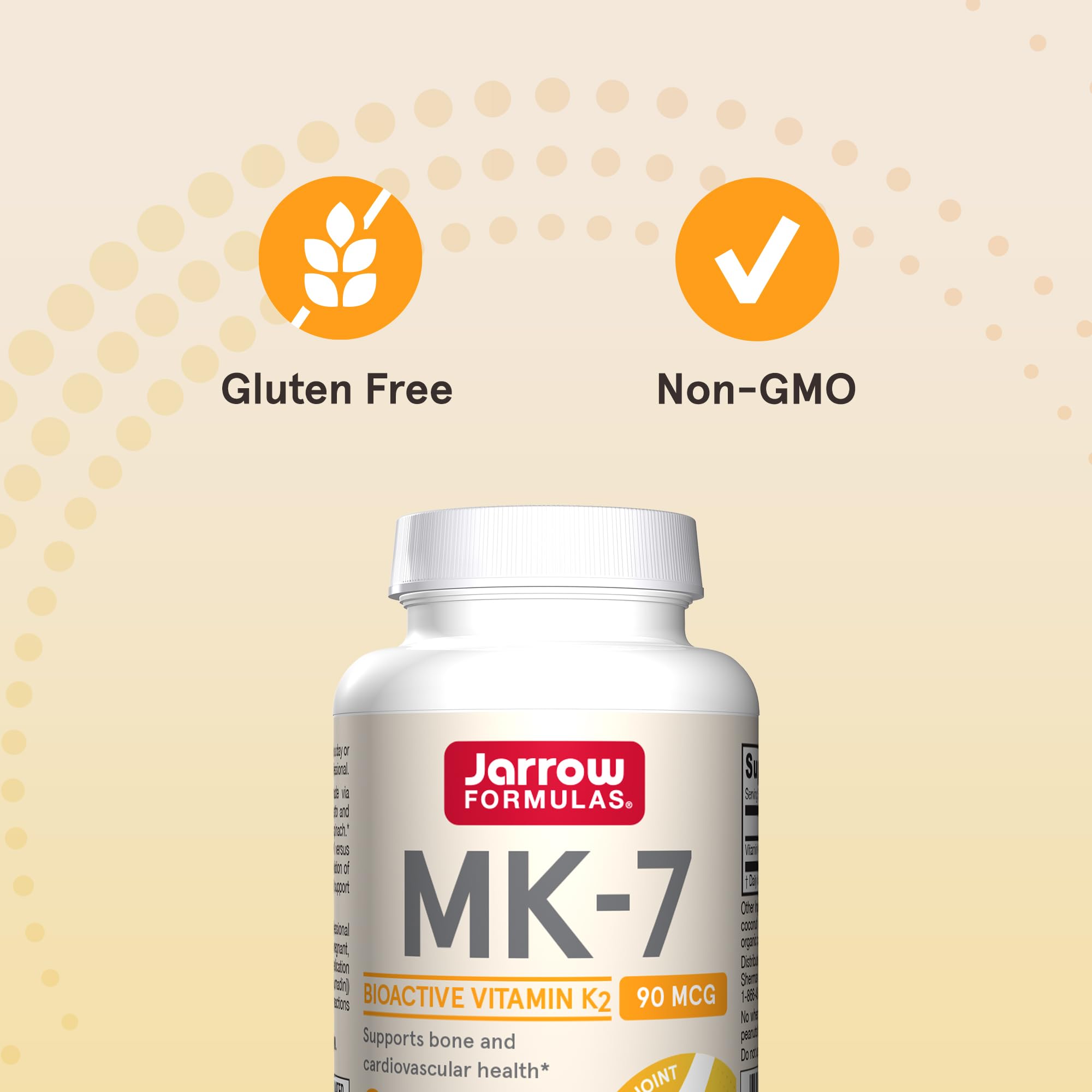 Jarrow Formulas MK-7 Vitamin K2 softgels on a table