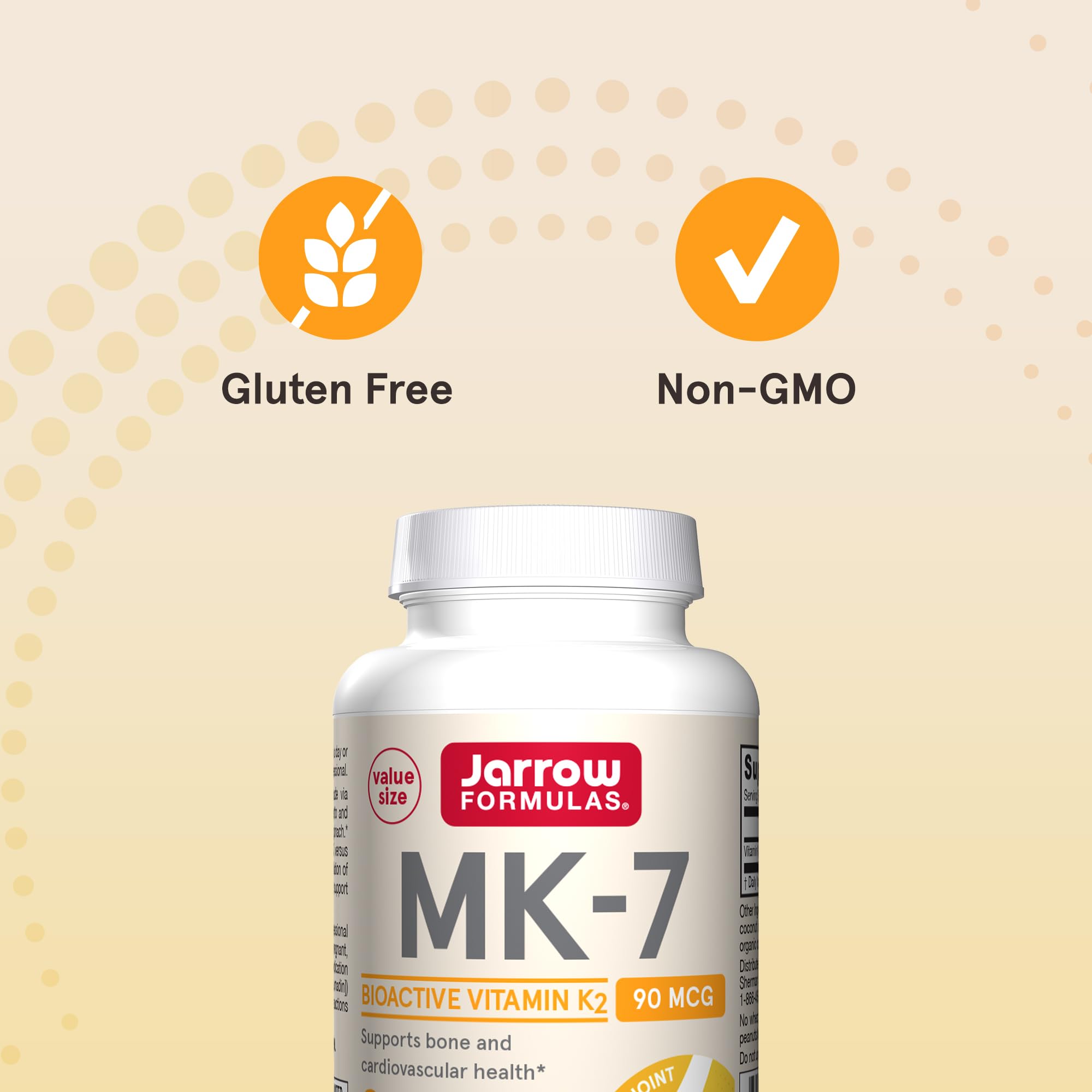 Jarrow Formulas MK-7 Vitamin K2 Supplement label details