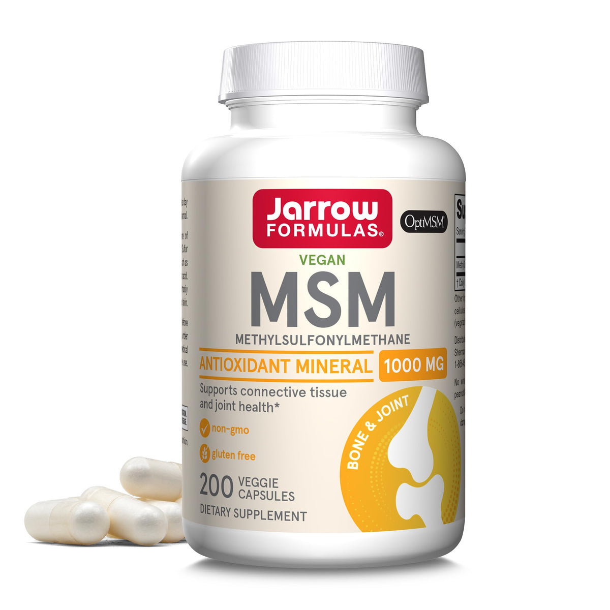 Jarrow Formulas MSM 1000 mg Capsules bottle front view